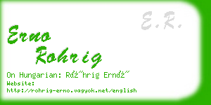 erno rohrig business card